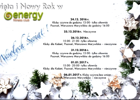Święta i Nowy Rok w Energy Fitness Club